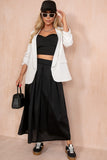 Hana Black Pleated Maxi Skirt