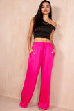 Harlee Fuchsia Satin Trousers