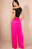 Harlee Fuchsia Satin Trousers