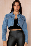 Harlem Blue Denim Cropped Jacket