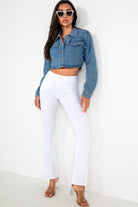 Harlem Blue Denim Cropped Jacket