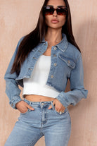 Harlem Blue Denim Cropped Jacket - Vavavoom.ie