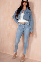 Harlem Blue Denim Cropped Jacket - Vavavoom.ie