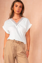 Harlow White Cap Sleeve Top