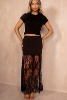 Harmoni Black Lace Maxi Skirt