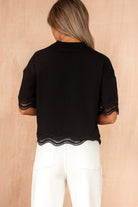 Harmony Black Scalloped T-Shirt
