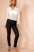 Harriet Cream Velvet Embroidered Top