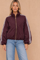 Hartlyn Burgundy Striped Jacket