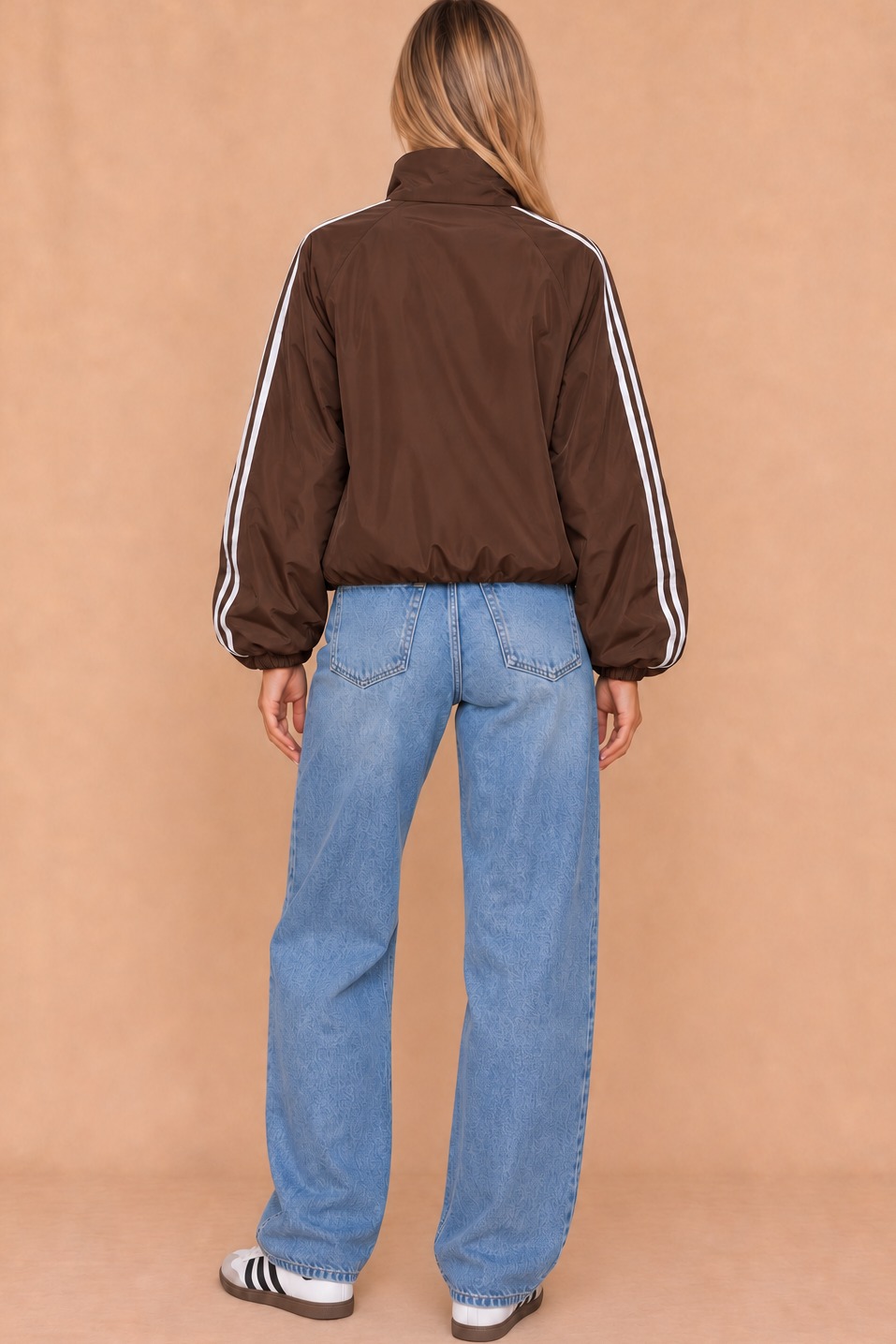 Hartlyn Chocolate Striped Jacket