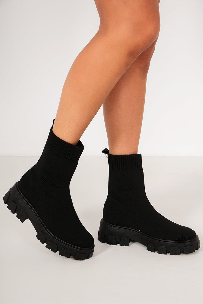 Hayden Black Sock Boots