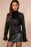 Haylee Black Sequin Top