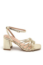 Hayleigh Gold Knotted Block Heels