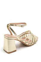 Hayleigh Gold Knotted Block Heels