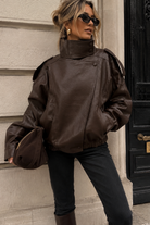 Haylie Chocolate Faux Leather Jacket