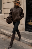 Haylie Chocolate Faux Leather Jacket