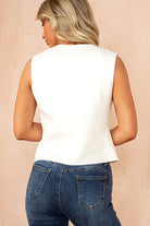 Haylie White Knit Button Front Top