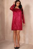 Hayzel Burgundy Sequin Dress