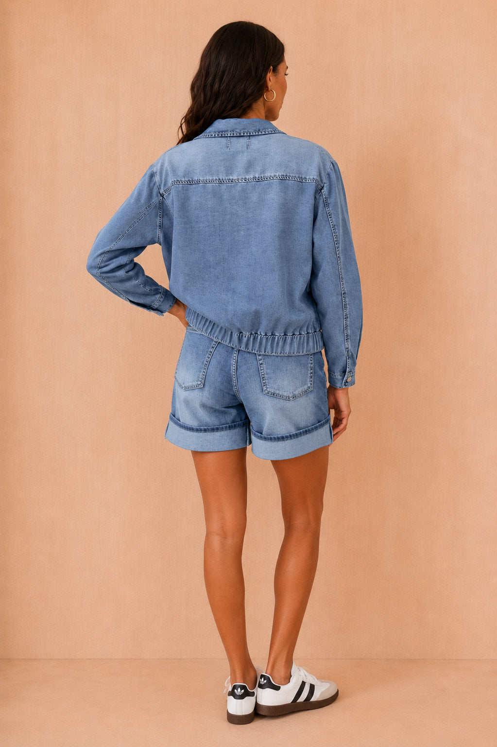 Hazley Blue Denim Bomber Jacket
