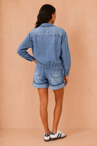 Hazley Blue Denim Bomber Jacket