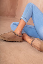 Heidi Camel Suedette Mules