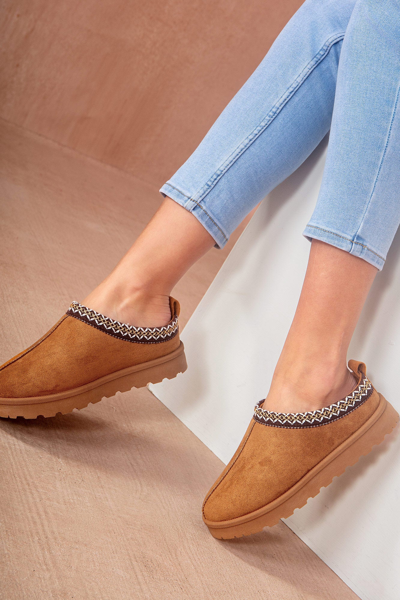 Heidi Chestnut Suedette Mules