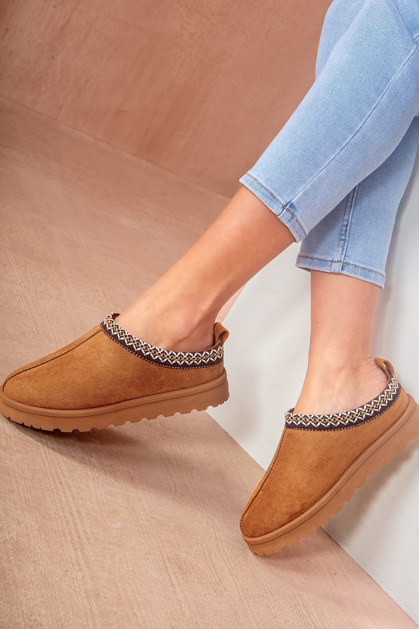 Heidi Chestnut Suedette Mules