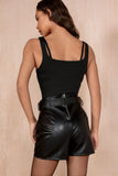 Helena Black Scoop Neck Slinky Bodysuit