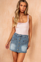 Helena Pink Scoop Neck Slinky Bodysuit