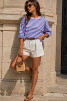 Helga Blue and Pink Striped Top