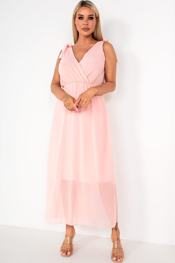 Helga Pale Pink Chiffon Dress