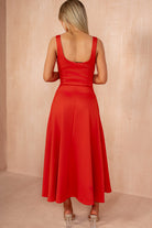 Henley Burnt Orange Square Neck Scuba Dress
