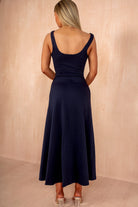 Henley Navy Square Neck Scuba Dress