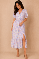 Hilda Lilac Ditsy Print Midi Dress