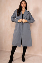 Holland Grey Belted Trench Coat