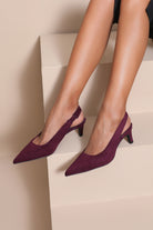 Hollinda Berry Suedette Slingback Heels