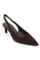 Hollinda Chocolate Suedette Slingback Heels