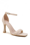 Hope Cream Suedette Barely There Heels