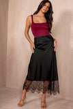 Hydee Black Satin Skirt