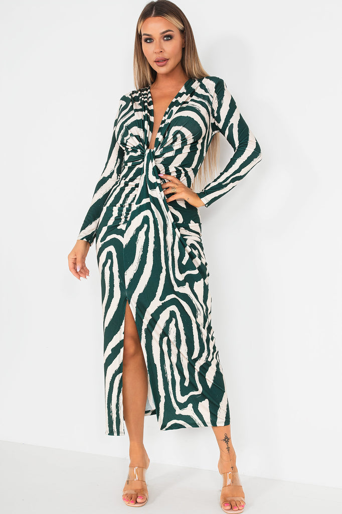 Ida Green Zebra Print Dress