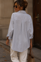 Ida Navy Striped Heart Print Shirt