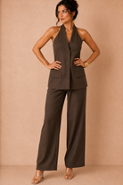 Imari Chocolate Wide Leg Trousers