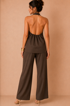 Imari Chocolate Wide Leg Trousers
