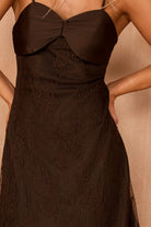 Imogen Chocolate Satin Lace Dress