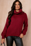 Inga Burgundy Knit Roll Neck Jumper