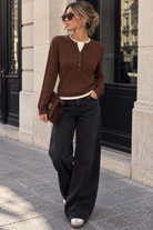 Irene Chocolate Cable Knit Jumper