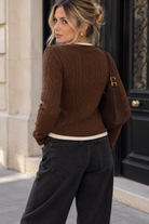 Irene Chocolate Cable Knit Jumper