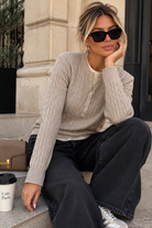 Irene Stone Cable Knit Jumper