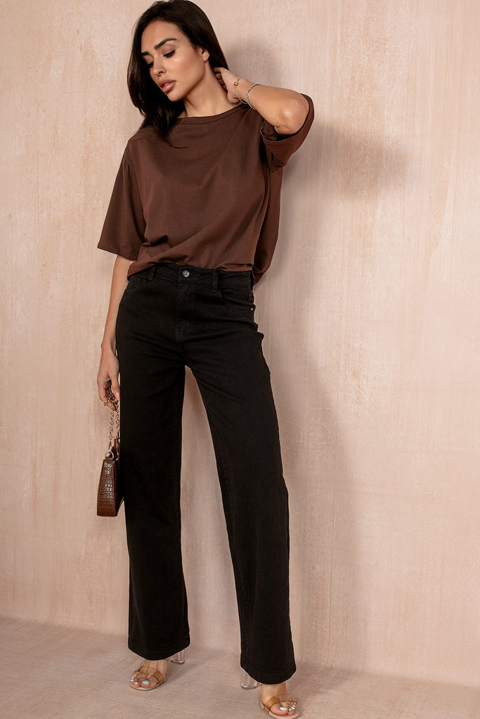 Irina Black Wide Leg Jeans