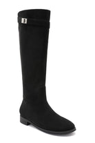 Iris Black Suedette Knee High Riding Boots