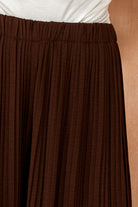 Irma Chocolate Pleated Wide Leg Trousers